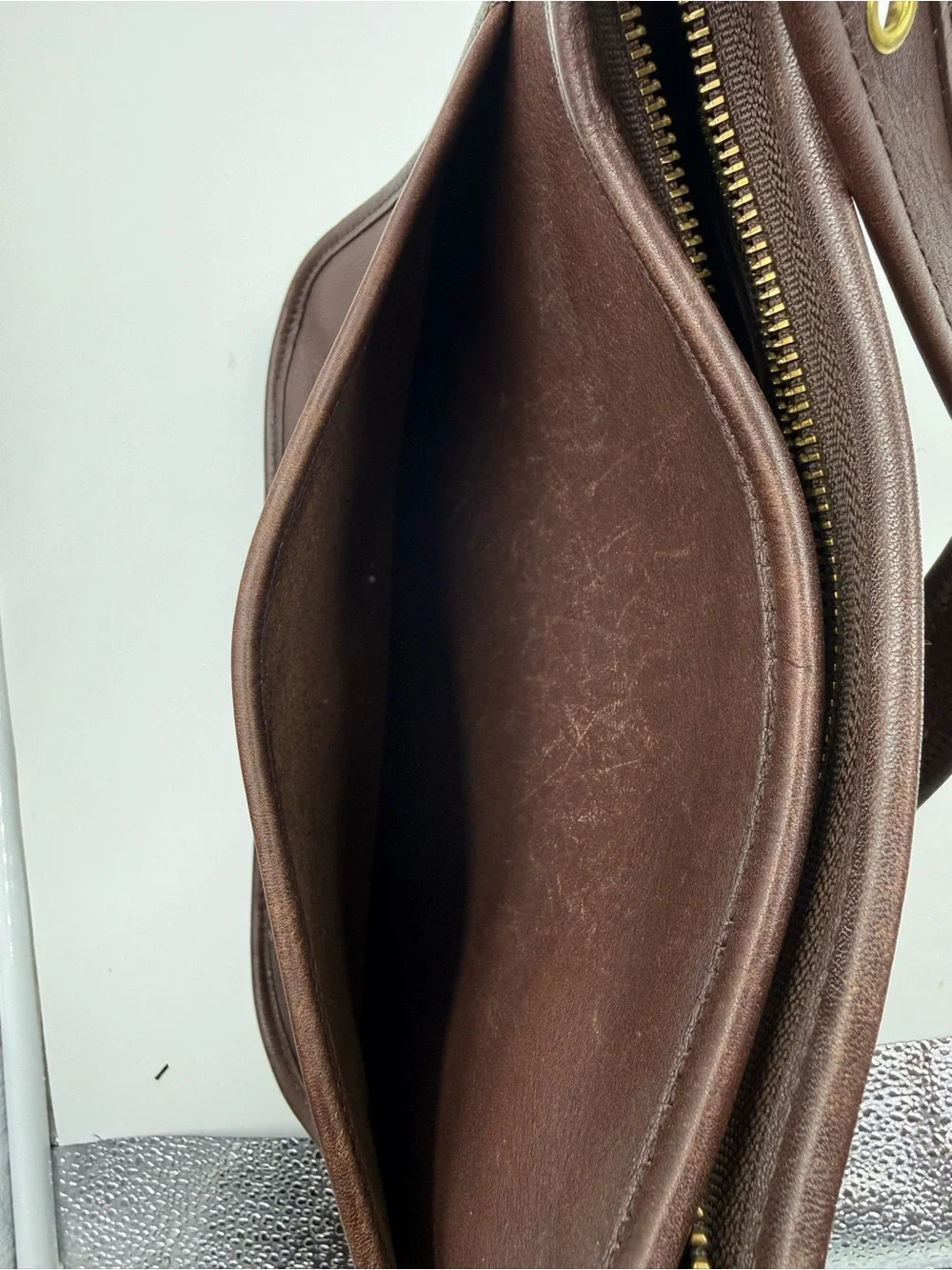 Vintage Coach Legacy Zip 9966 Mahogany Brown Leather Shoulder Bag USA